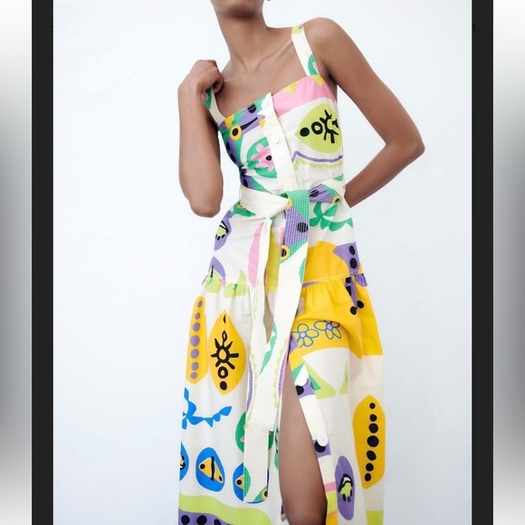 ASOS Colorful abstract Graphic Midi Dress - Picture 2 of 7
